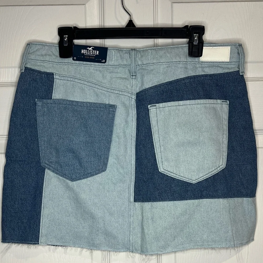 NWT - Hollister Co. Women's Blue High-Rise Denim Skirt - Size 15/32